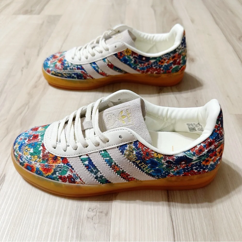 NWT Adidas GAZELLE INDOOR X LIBERTY LONDON SHOES
Size 7.5 - Picture 6 of 10